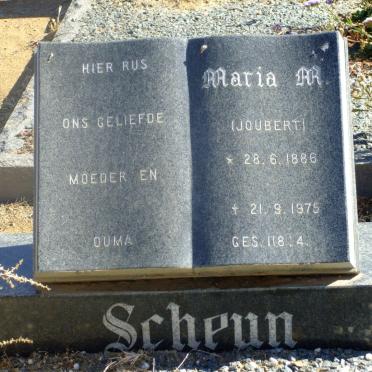 SCHEUN Maria M. nee JOUBERT 1886-1975