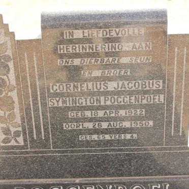 POGGENPOEL Cornelius Jacobus Symington 1922-1950