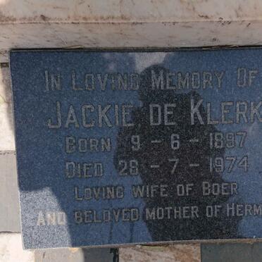 KLERK Jackie, de 1897-1974