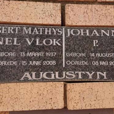 AUGUSTYN Gert Mathys Nel Vlok 1937-2008 &amp; Johanna P. 1935-2010