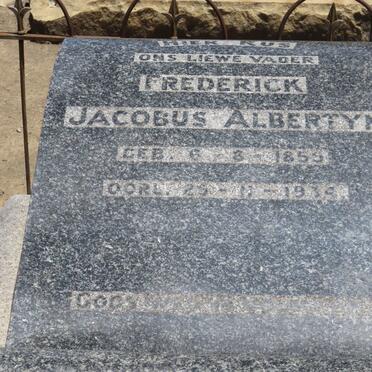 ALBERTYN Frederick Jacobus 1859-19?4 &amp; Gezina Katherina Fredrika VORSTER 1862-1937