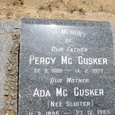 Mc CUSKER Percy 1888-1957 &amp; Ada SLUITER 1895-1989