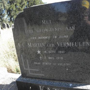 MARTIN A.C. nee VERMEULEN 1901-1979