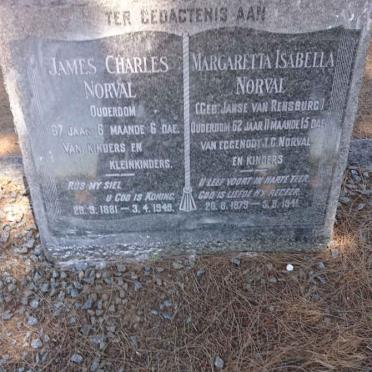 NORVAL James Charles 1881-1949 &amp; Margaretta Isabella JANSE VAN RENSBURG 1879-1941