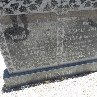PIENAAR Jacob Johannes 1880-1947 &amp; Susarah Johanna OLIVIER 1882-1947