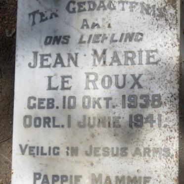 ROUX Jean Marie, le 1938-1941