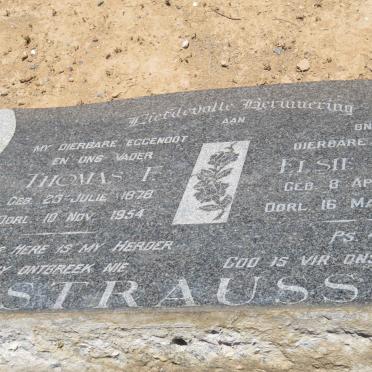 STRAUSS Thomas F. 1878-1954 &amp; Elsie Maria 1887-1979