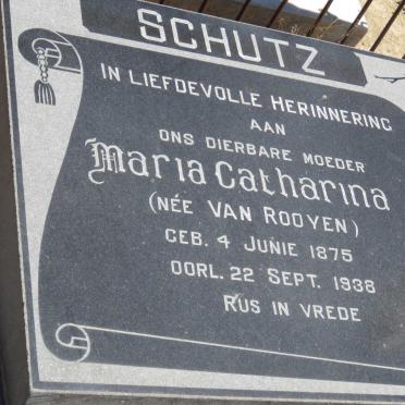 SCHUTZ Maria Catharina nee VAN ROOYEN 1875-1938