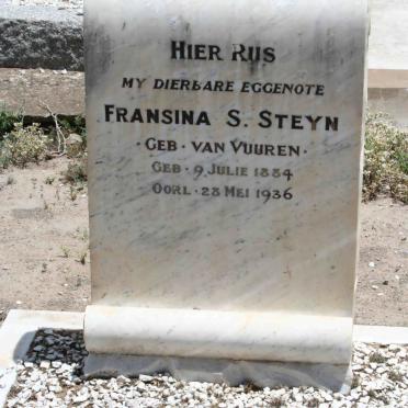 STEYN Fransina S. nee VAN VUUREN 1884-1936