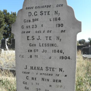 STEYN D.G. 1894-1900 &amp; E.S.J. LESSING 1846-1904 :: NINABER Johanna nee STEYN 1883-1912