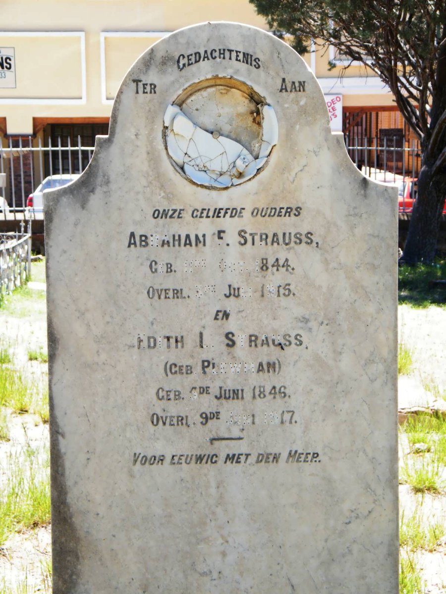 STRAUSS Abraham F. 1844-1915 & Edith L. PLEWMAN 1846-1917