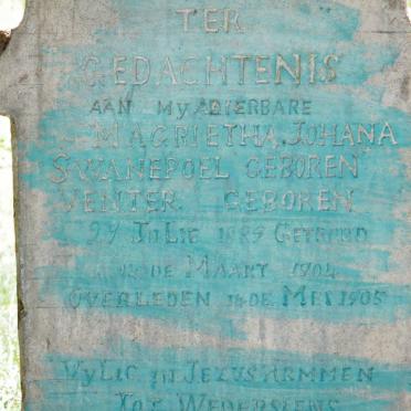 SWANEPOEL Magrietha Johana nee VENTER 1889-1905
