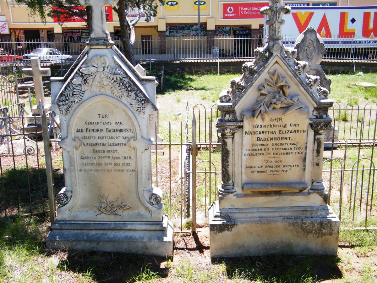 BADENHORST Jan Hendrik 1823-1902 & Margaretha Elizabeth GROBBELAAR 1826-1906