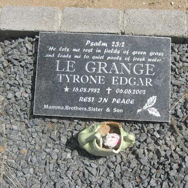 GRANGE Tyrone Edgar, le 1982-2002