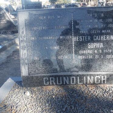 GRUNDLINGH Hester Catherina Sophia 1928-1983