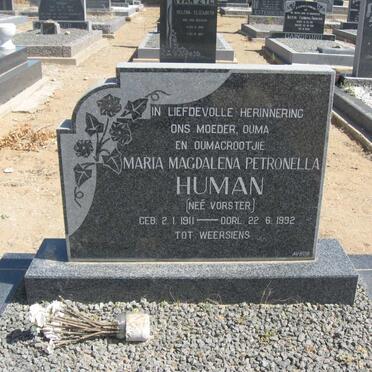 HUMAN Maria Magdalena Petronella nee VORSTER 1911-1992