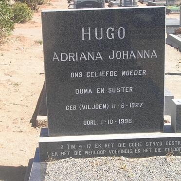 HUGO Adriana Johanna nee VILJOEN 1927-1996