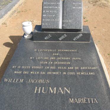 HUMAN Willem Jacobus 1952-1984 &amp; Mariëtta 1952-
