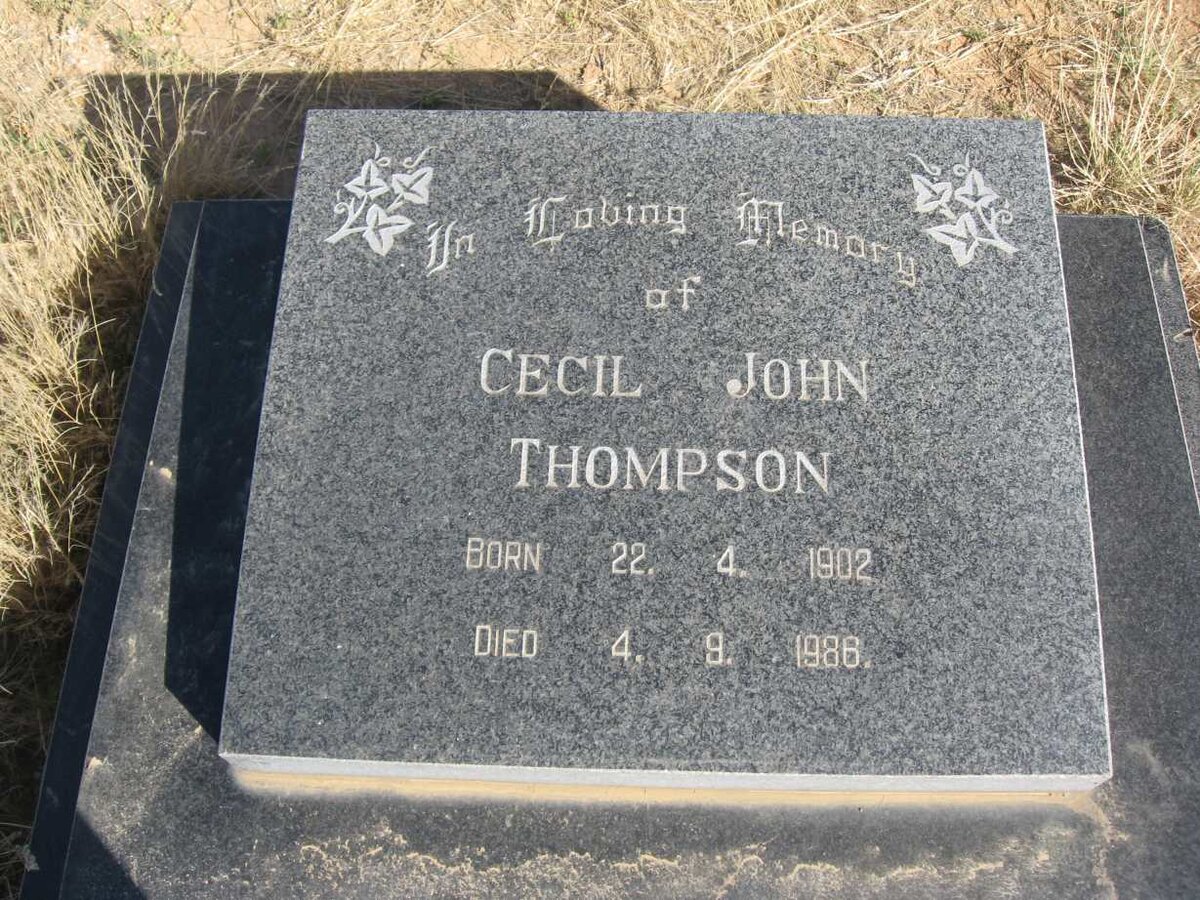 THOMPSON Cecil John 1902-1986 