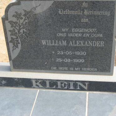KLEIN William Alexander 1930-1999 &amp; Louisa Elizabeth 1945-2011