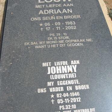 LOUW Johnny 1946-2012 :: LOUW Adriaan 1983-2002
