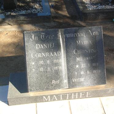 MATTHEE Daniel Coenraad 1908-1976 &amp; Maria Christina SWART 1917-1993