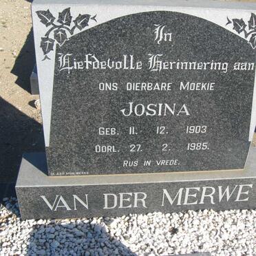 MERWE Josina, van der 1903-1985