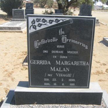 MALAN Gerrida Margaretha nee VISAGIE 1899-1981