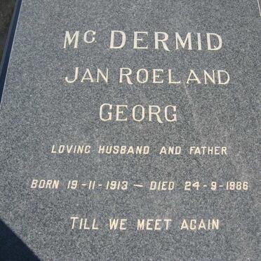 Mc DERMID Jan Roeland Georg 1913-1986 