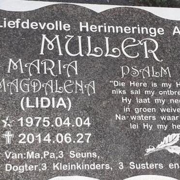 MULLER Maria Magdalena 1975-2014