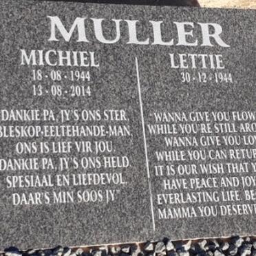 MULLER Michiel 1944-2014 &amp; Lettie 1944-