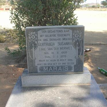 MARAIS Gertruida Susanna nee VAN DER MERWE 1909-1970