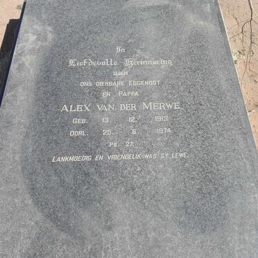 MERWE Alex, van der 1913-1974