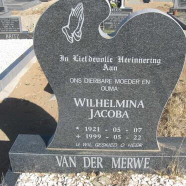MERWE Wilhelmina Jacoba,van der 1921-1999