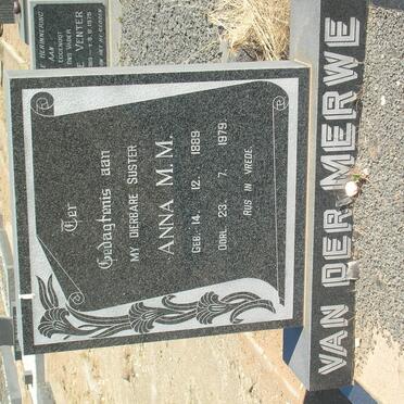 MERWE Anna M.M., van der 1889-1979