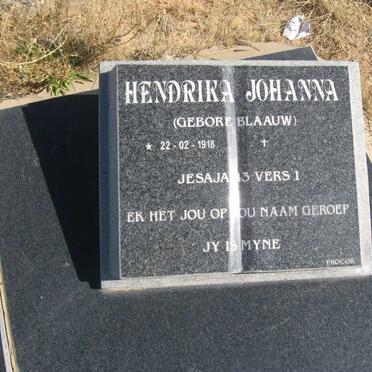 NEL Hendrika Johanna nee BLAAUW 1918-