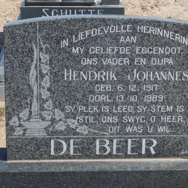 BEER Hendrik Johannes, de 1917-1989