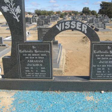 VISSER Abraham Jackobus 1945-1983 &amp; Jacqueline VAN DER WESTHUIZEN 1948-1983