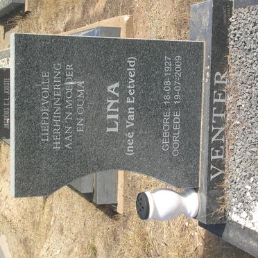 VENTER Lina nee VAN EETVELD 1927-2009