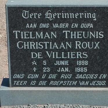 VILLIERS Tielman Theunis Christiaan Roux, de 1898-1985