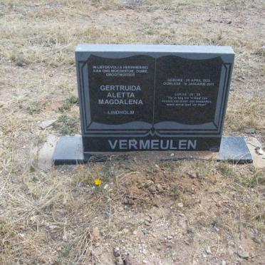 VERMEULEN Gertruida Aletta Magdalena nee LINDHOLM 1929-2011