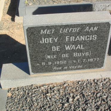 WAAL Joey Francis, de nee DE BUYS 1952-1977