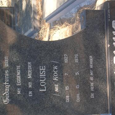ERASMUS Louise nee KOCK 1927-1976