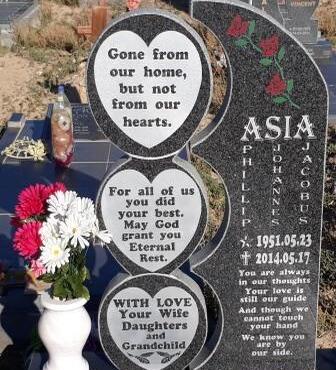 ASIA Phillip Johannes Jacobus 1951-2014