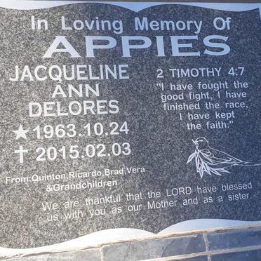 APPIES Jacqueline Ann Delores 1963-2015