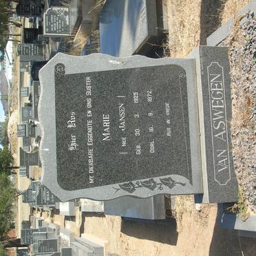 ASWEGEN Marie, van nee JANSEN 1925-1972