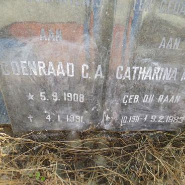 ? Coenraad C.A. 1908-1991 &amp; Catharina M.J. DU RAAN 1911-1983