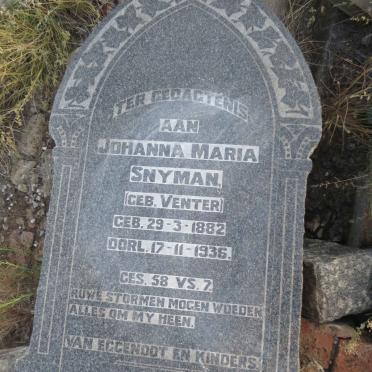 SNYMAN Johanna Maria nee VENTER 1882-1936