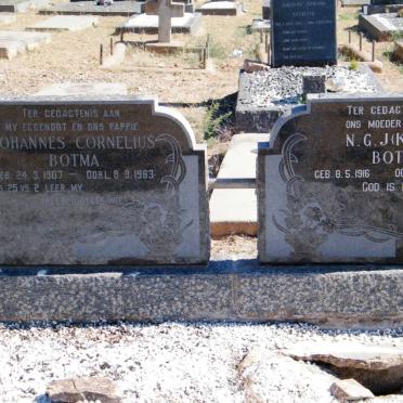 BOTMA Johannes Cornelius 1907-1963 &amp; N.G.J. 1916-2000
