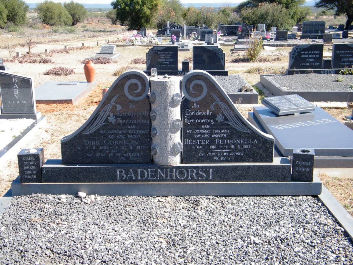 BADENHORST Dirk Cornelis 1903-1977 & Hester Petronella 1913-1997